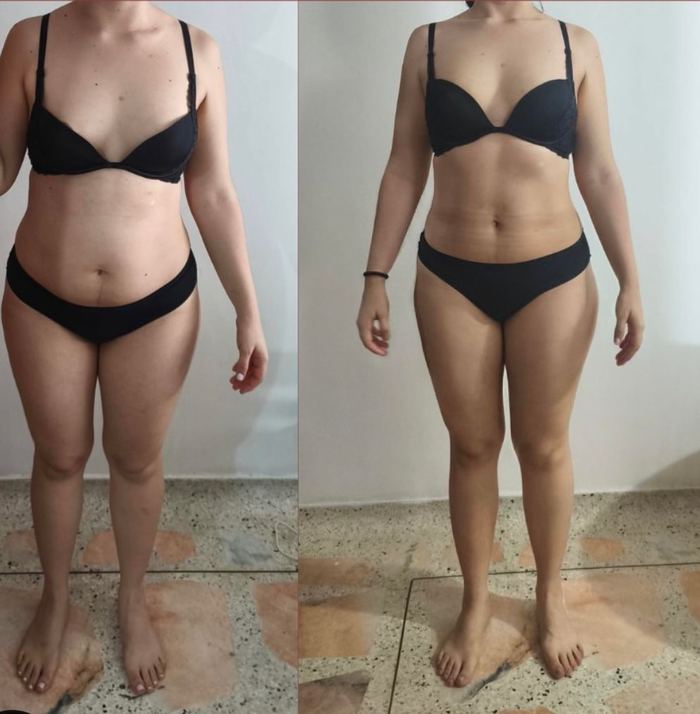 Antes y después de una alumna