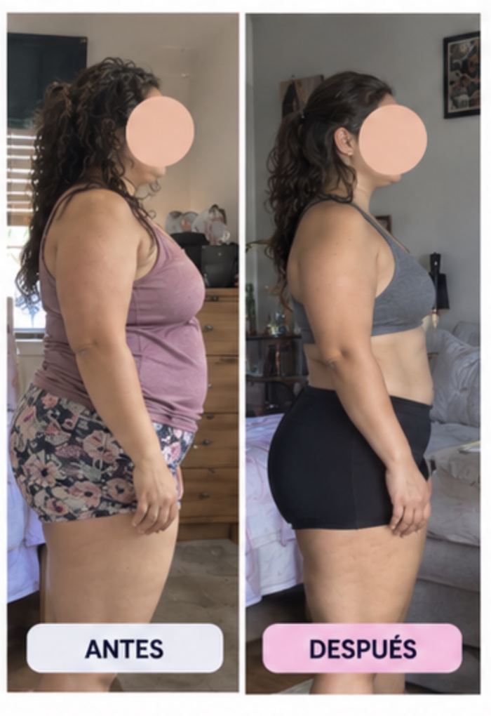 Antes y después de una alumna
