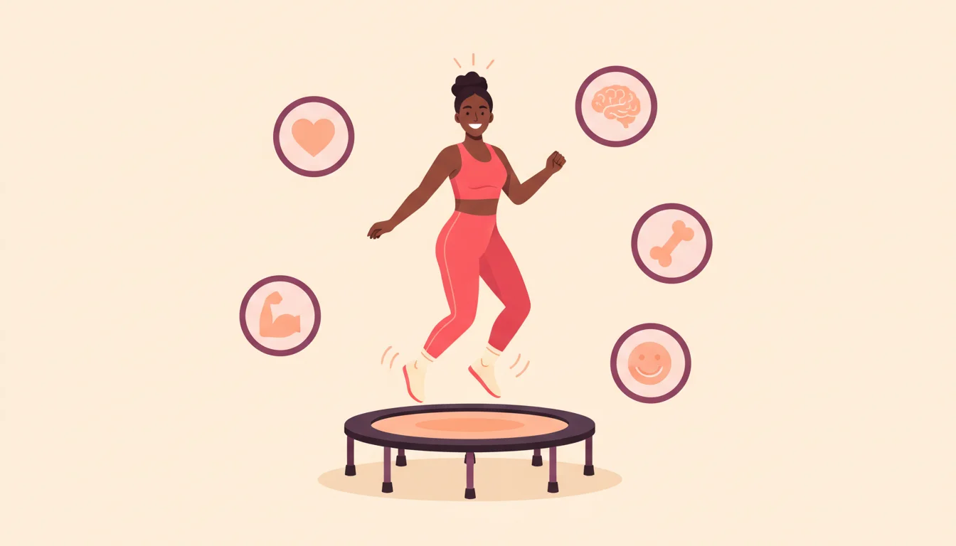 Infografía trampolín fitness concepto y beneficios