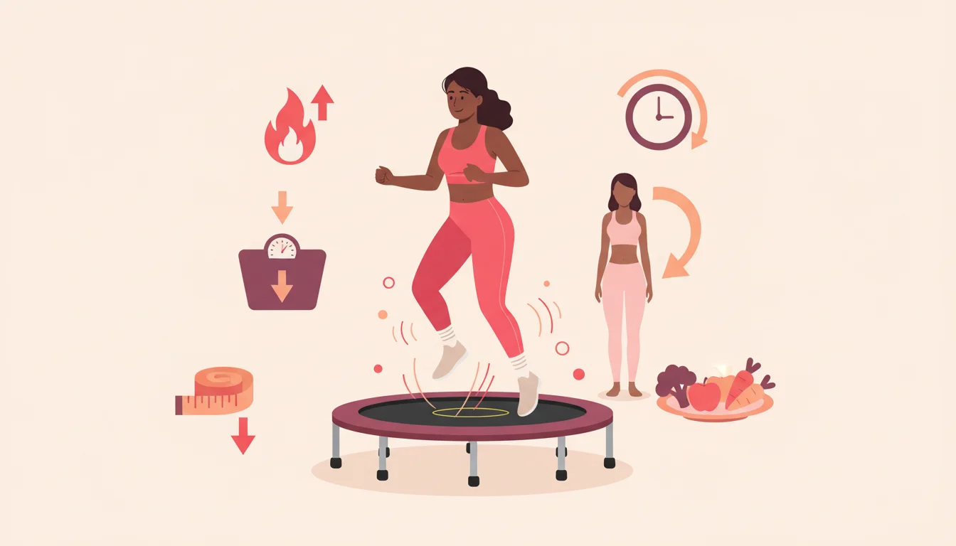 Infografía trampolín fitness para perder peso