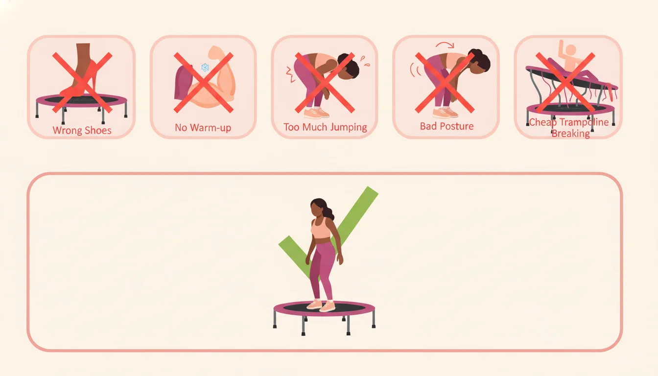 Infografía errores comunes trampolín fitness