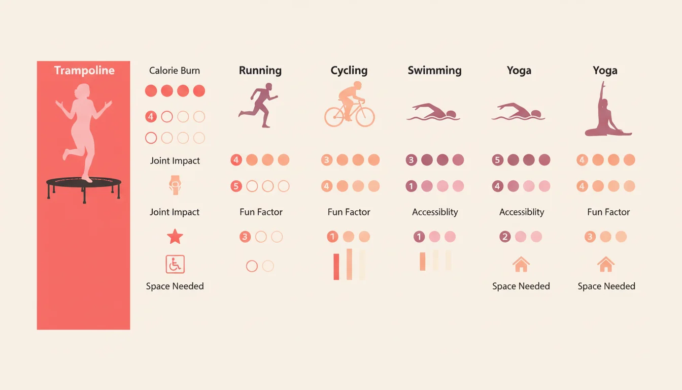 Infografía comparativa trampolín vs otros ejercicios