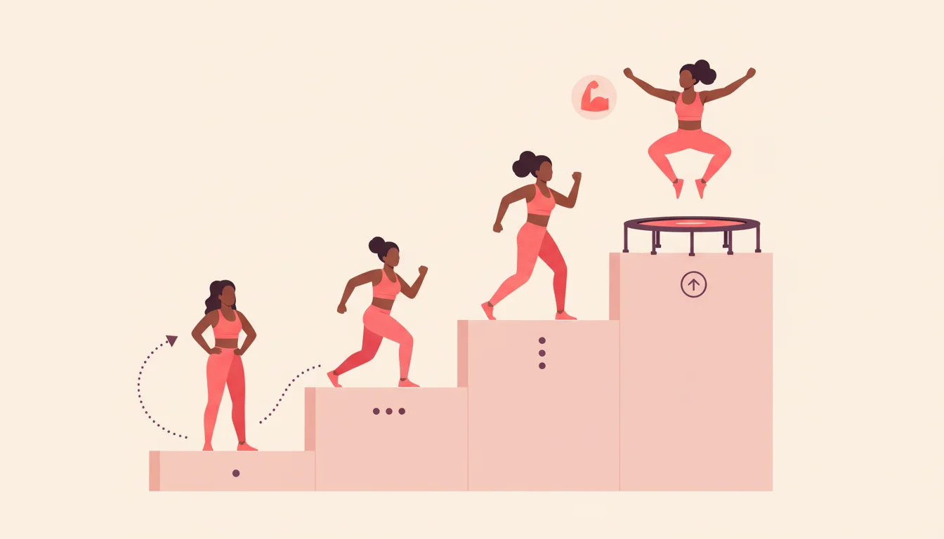 Infografía Plan de progresión: de principiante a intermedio en 4 semanas