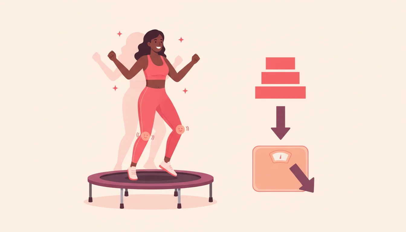 Infografía Tabata en trampolín para adelgazar: máxima quema, mínimo impacto