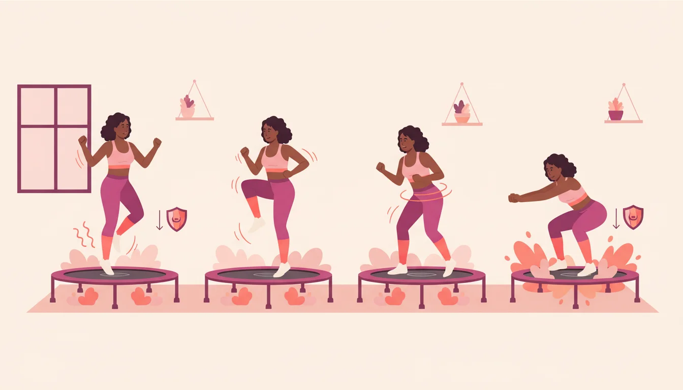 Infografía Rutina Tabata en trampolín: la versión que protege tus articulaciones